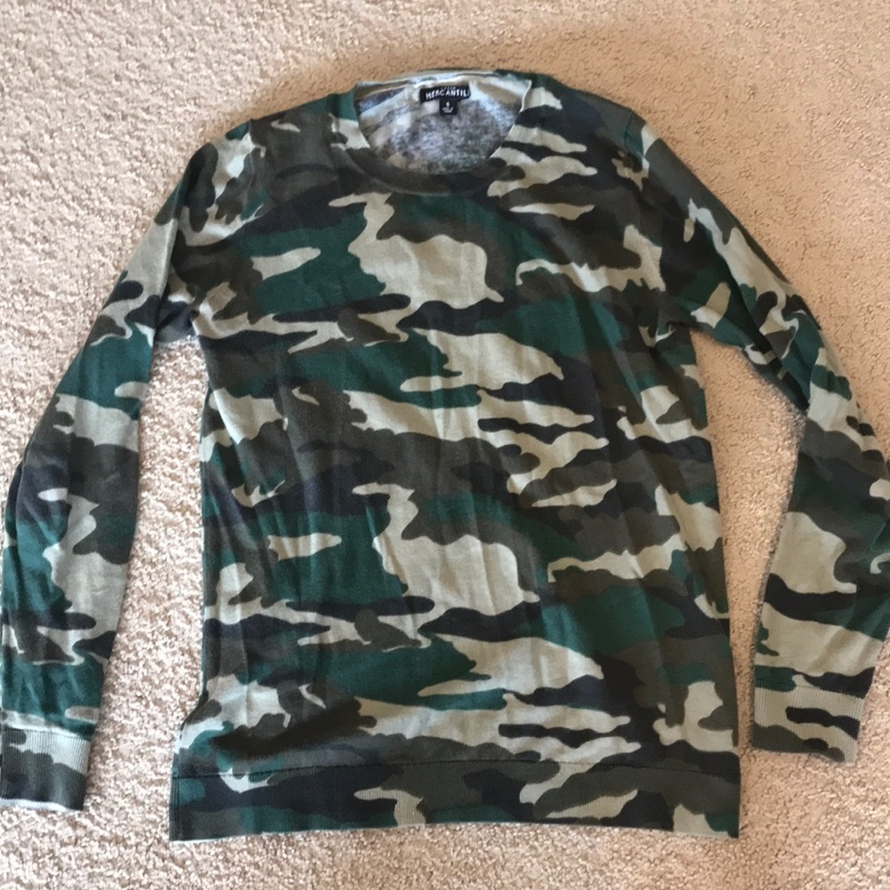 JCrew camo light sweater